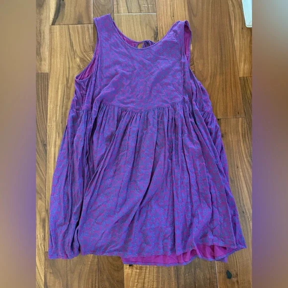 Natural Life Purple Paisley Swing Mini Dress L - Picture 2 of 5